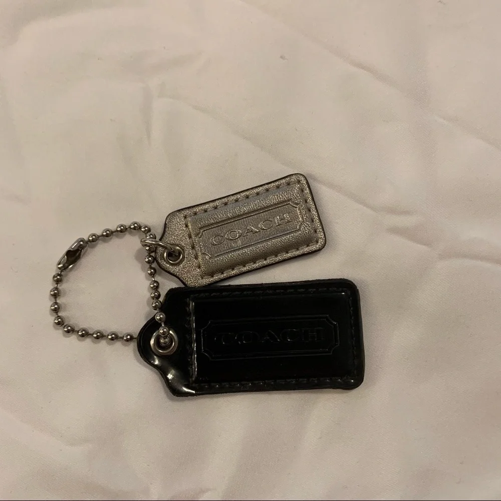 NWOT Coach Patent and Metallic Leather Keyring Bag Charms